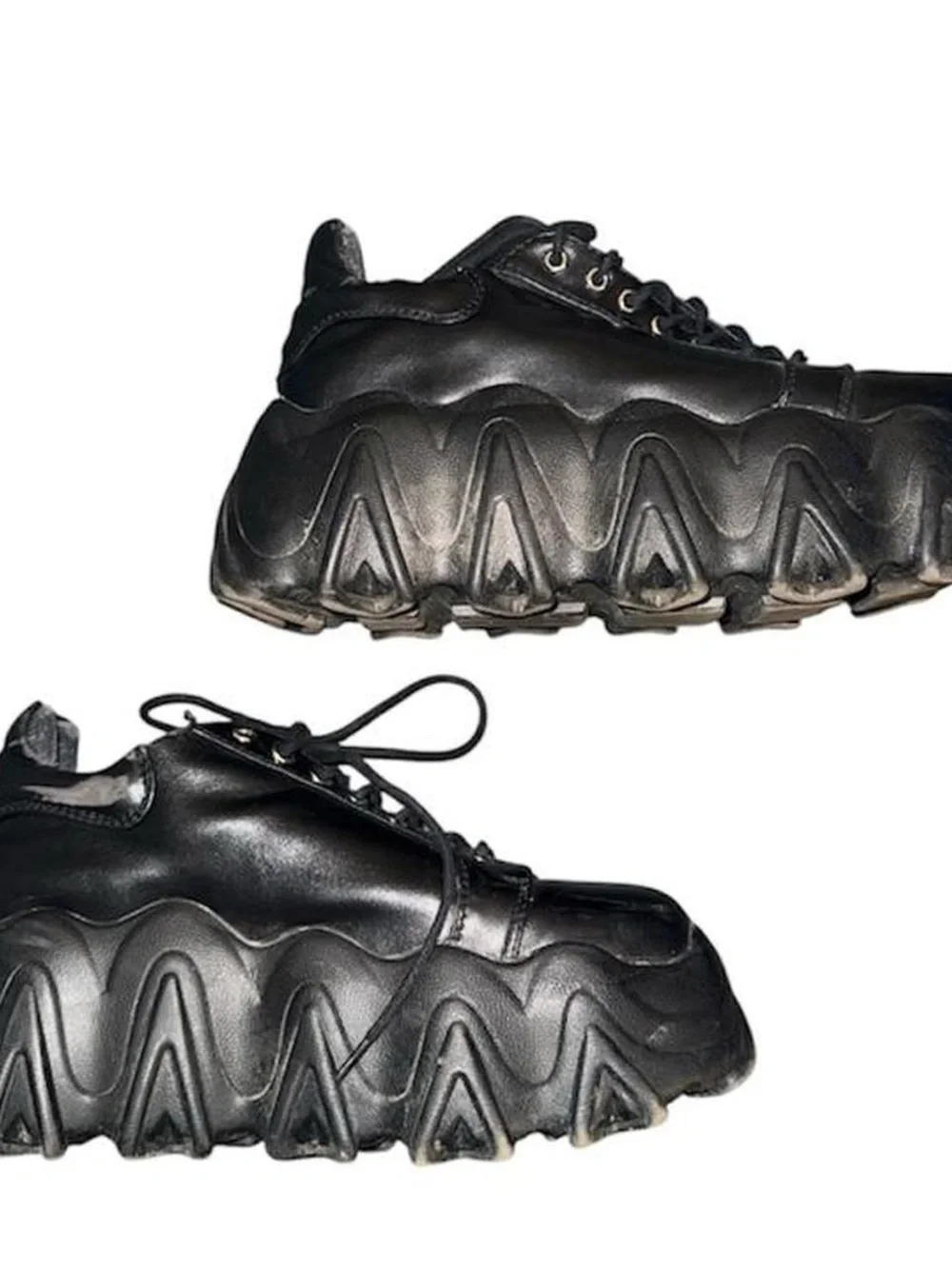 Black chunky platform sneakers